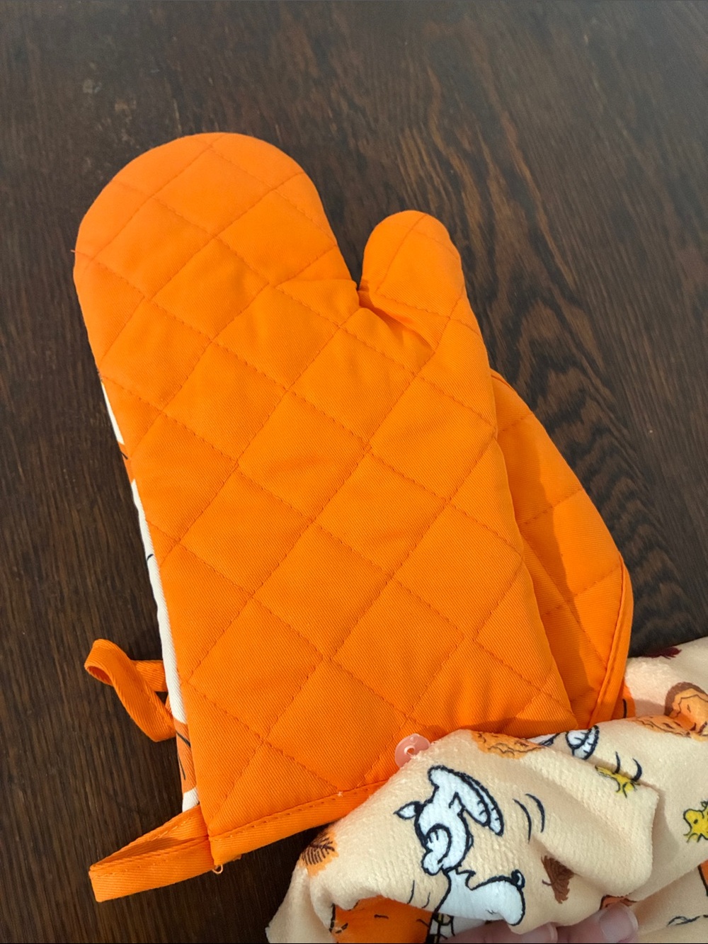 NWT- Peanuts- Snoopy- Fall Themed- 3pc- Oven Mitt, Pot Holder & Towel Set - Picture 6 of 16